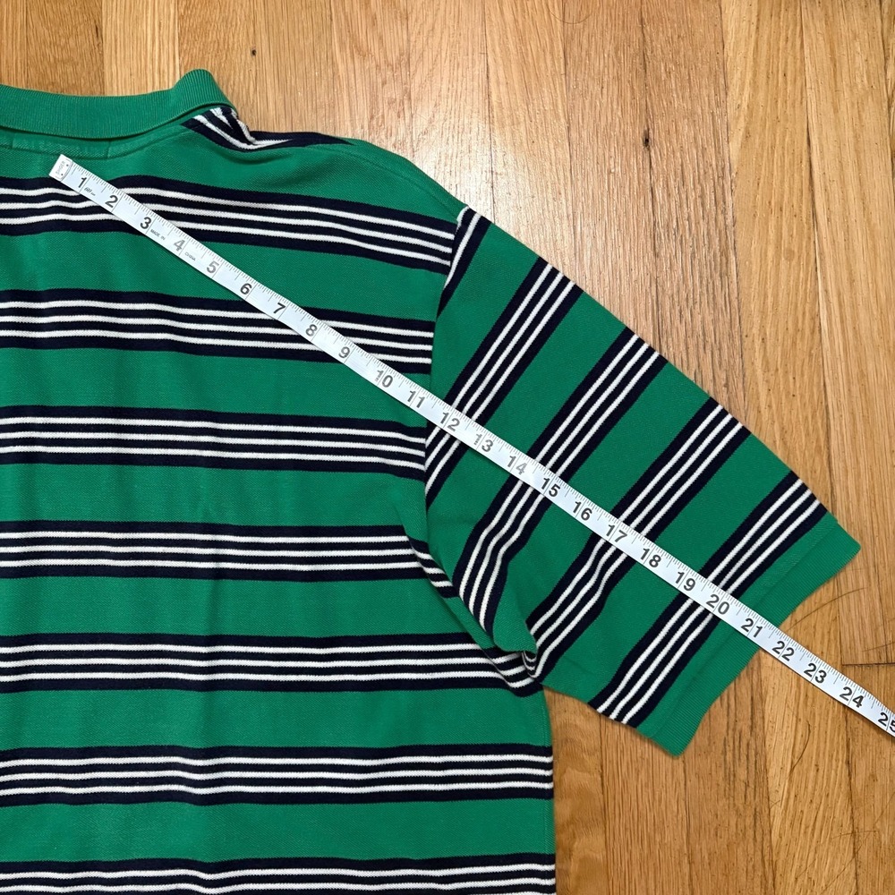 Y2K Polo Golf Ralph Lauren Green Stripe Polo Shirt XXL - Picture 7 of 12